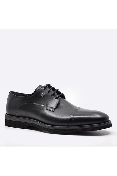 Fosco Black Genuine Leather Men's Casual Shoes - 3103 46