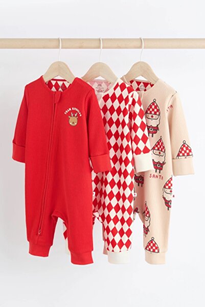 Next Baby 100% Cotton Christmas Set Rudolph Sleeping Bags 3 Pack