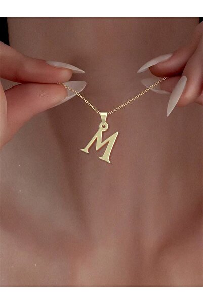 JEWELAi 14 ayar altın M Harfi Kolye Ucu 0.3 gr, KC17054 Kodlu