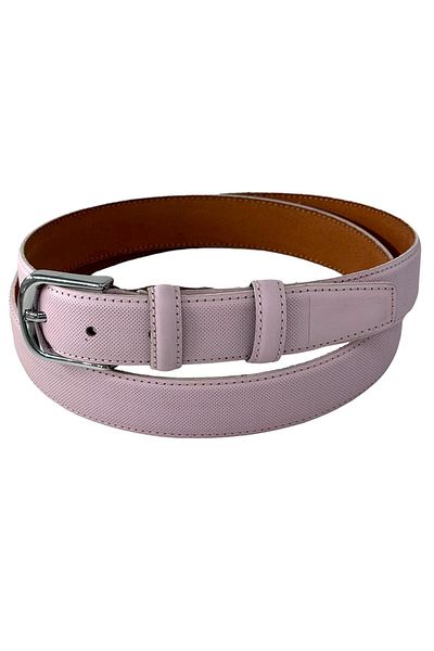 Süzer Deri 3 Cm Lilac Powder Pink Nickel Buckle Genuine Leather Women's Belt - Roys Leather B820