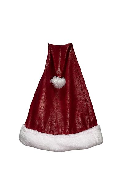 EkoStore Luxury Christmas Hat - Adult Size, 55Cmx33Cm, Silvery Color, Cotton and Plush Fabric