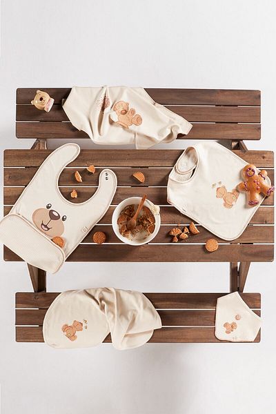 tinylamb Fluffy Bear 8 Piece Baby Nutrition Set Suitable for Up to 2 Years Old Muslin Nutrition Set