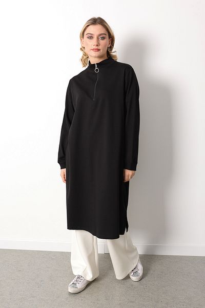 Linvey Stand Collar Zippered Large Size Comfortable Fit Tunic (K7568 Battali)