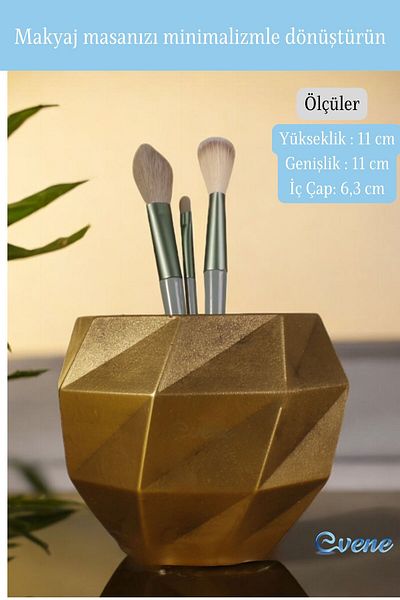 Evene Organizator de machiaj de culoare aurie antică - Organizator pentru perii Model 20