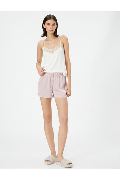 Koton Mini Lace-up Skinny Shorts Pajama Bottoms
