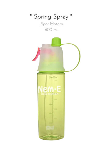 fitmart Spring Sprey - Sprey Özellikli Spor Su Matara Suluk Su Şişesi - 600 ml