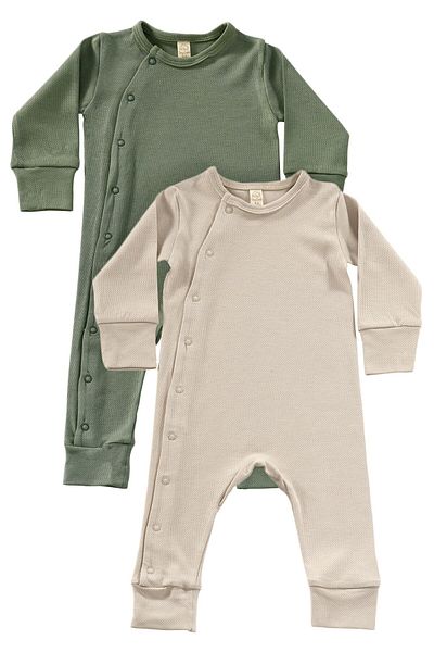 tinylamb Zeze Unisex 2 Piece Organic Cotton Baby and Kids Rompers Set of 2