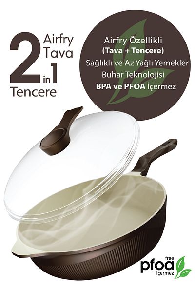 kochler Prosteam 6 Layer Granite Pan and Pot 28 cm - Airfrey Featured Fireproof Non-Stick 2 in 1 Pan
