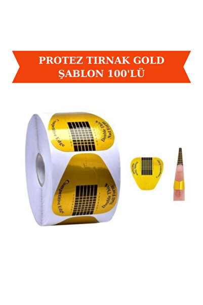 Güzellik Deposu Protez Tırnak Gold Şablon 100'lü Jel Şablon