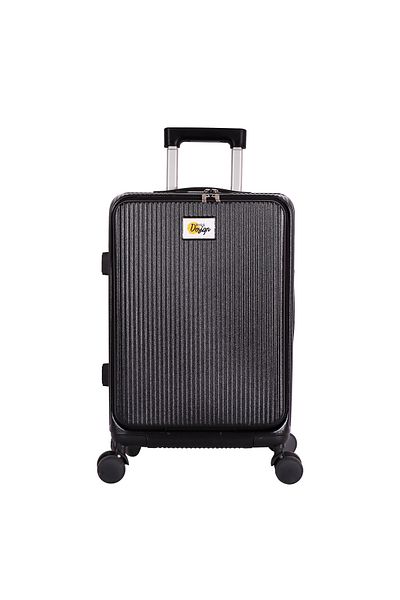 Biggdesign Valiză Moods Up cu suport pentru pahare și port USB, 20", neagră