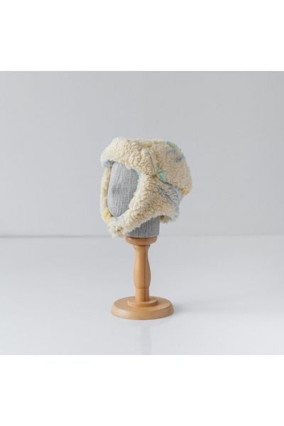 Mama Yoyo Baby&Kids Teddy Baby / Child Beanie - Cream Stripes 0-2 Years