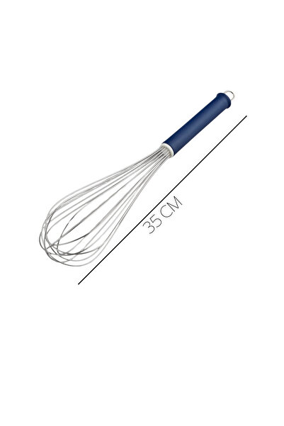 PASTRY PLANET خفاقة معدنية بمقبض أزرق 35 سم