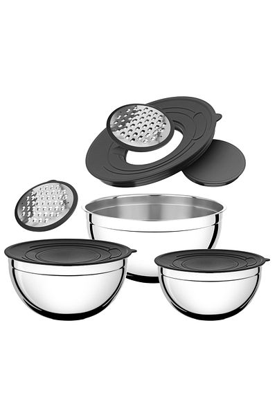 Hascevher 6 Pcs Storage and Mixing Set with Grater