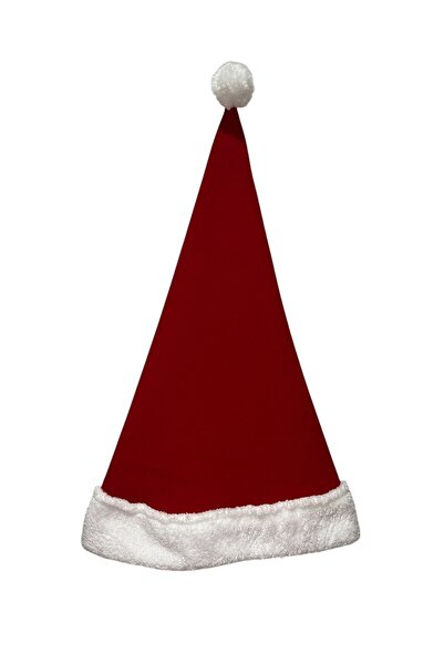 EkoStore Lüks Yılbaşı Şapkası Yetişkin Boy 55 cmx33 cm Mat Renk Pamuklu Kumaş&Peluş