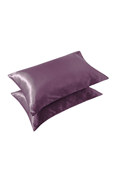 MonoHome Silk Satin Pillowcase 2 Pieces 50X70Cm 1 Piece Satin Buckle Lilac