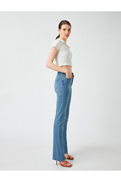 Koton Yüksek Bel Pantolon - Slim Flare Pantolon