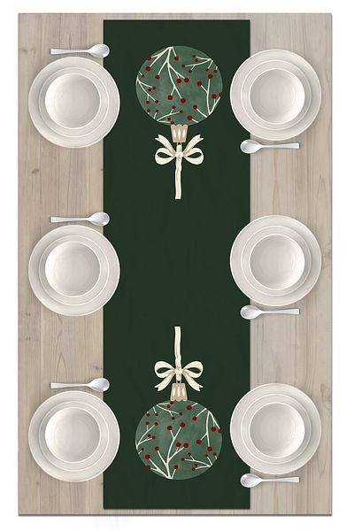 Bertille Home New Year Series 140X40 cm Digital Printed Runner (Christmas Christmas)