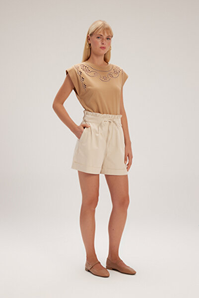 adL Beli Fırfırlı Önden Bağcıklı Şort
