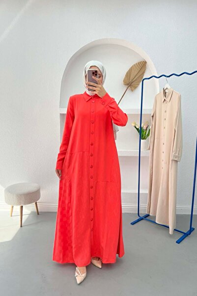 Pardesü Dünyası Düğmeli Desenli Elbise Narçiçeği