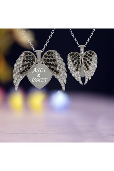 Takı Boom Kişiye Özel Melek Kanadı Isimli Gümüş Kolye 925 Ayar Gümüş