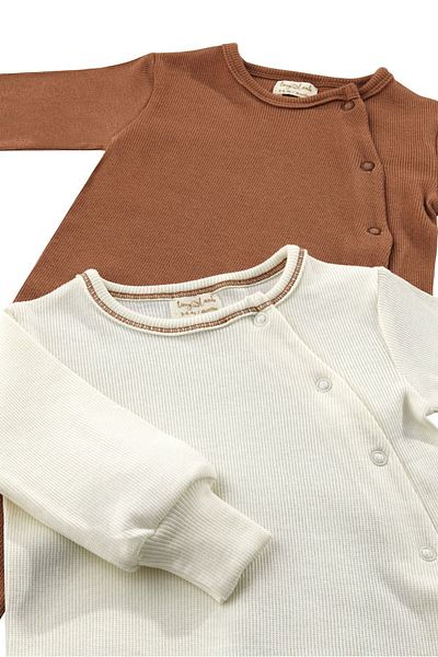 tinylamb Spice Unisex 2 Piece Organic Cotton Baby and Kids Rompers Set of 2