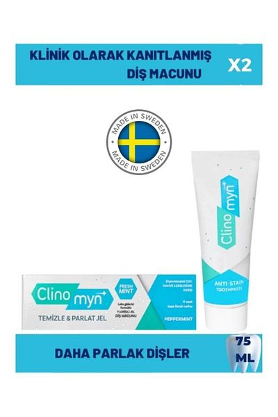 Clinomyn Fresh Toothpaste - Whitening and Shine Gel, 75 Ml, X 2 Pieces