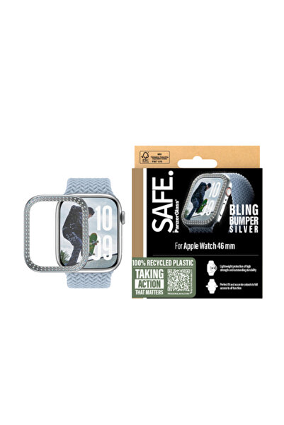 Panzer Glass واقي شاشة SAFE Bling Bumper لساعة Apple Watch Series 10 مقاس 46 مم - فضي
