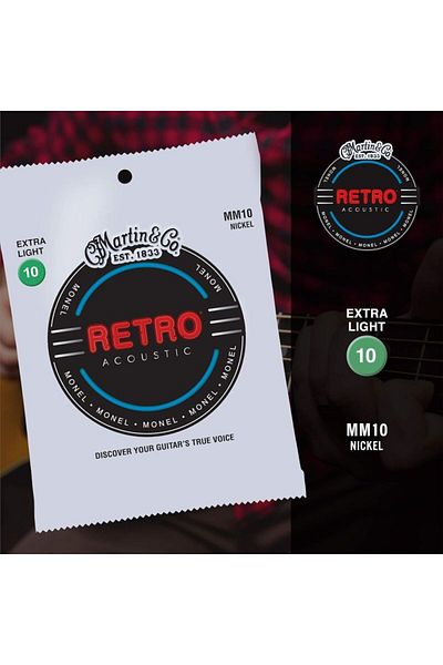 MARTIN & CO Martin Co Retro Mm10 Nickel Alloy Extra Lt 10-47 Acoustic Guitar String
