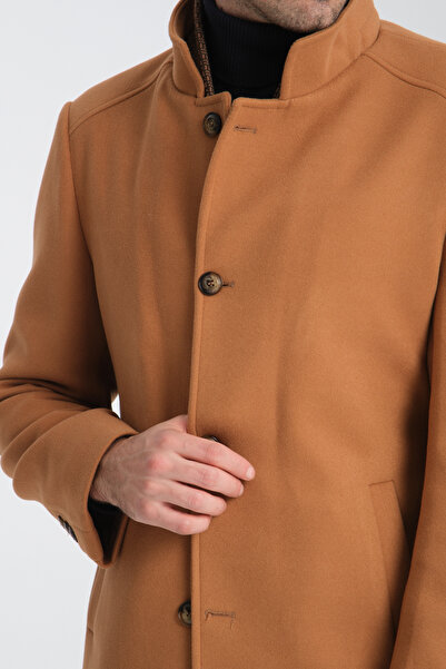 Frappoli Ανδρικό παλτό με χοντρή κοπή - Ριμπ γιακά, Standard Fit