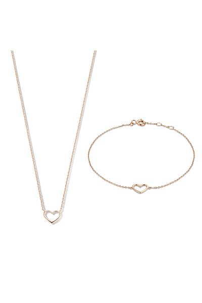 Isabel Bernard Cadeau D'isabel 14 Karat | Roségold Halskette Und Armband Geschenksets Ib90060