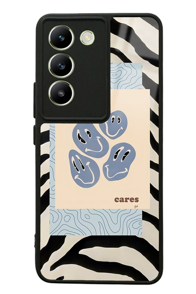 Spoyi Vivo V30 Lite Zebra Emoji Design Glossy Phone Case