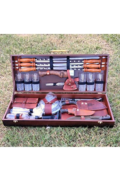 MR-BBQ HEDİYELİK EL YAPIMI KAMP SETİ PİKNİK SETİ ŞİŞ SETİ