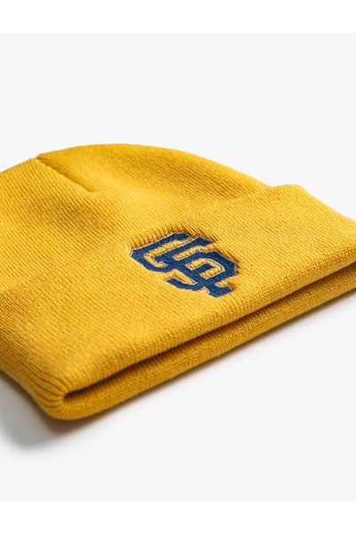 Koton Basic College Beret with Embroidered Fold Detail