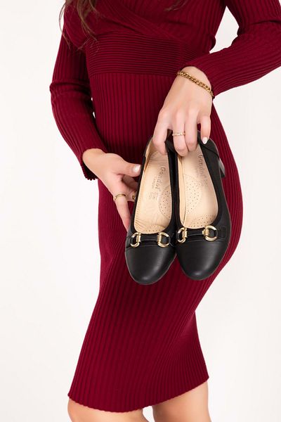 Gondol Women's Genuine Leather Daily Comfortable Heeled Shoes Ell.7218