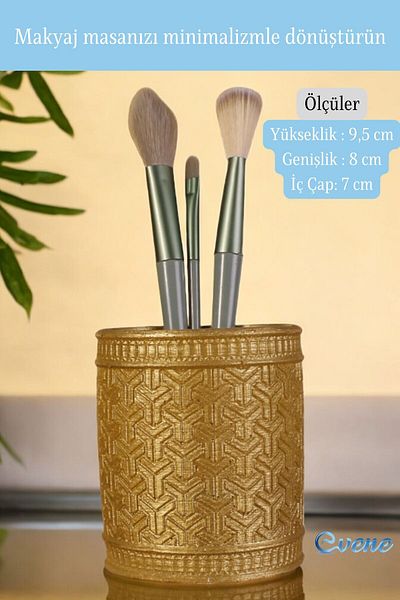 Evene Organizator de machiaj de culoare aurie - Organizator pentru perii Model 4
