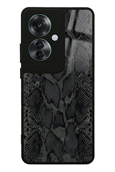 Spoyi Oppo Reno 11F 5G Yılan Derisi Tasarımlı Glossy Telefon Kılıfı