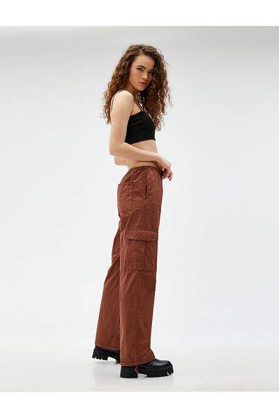 Koton Parachute Trousers with Cargo Pocket Detail and Stopper