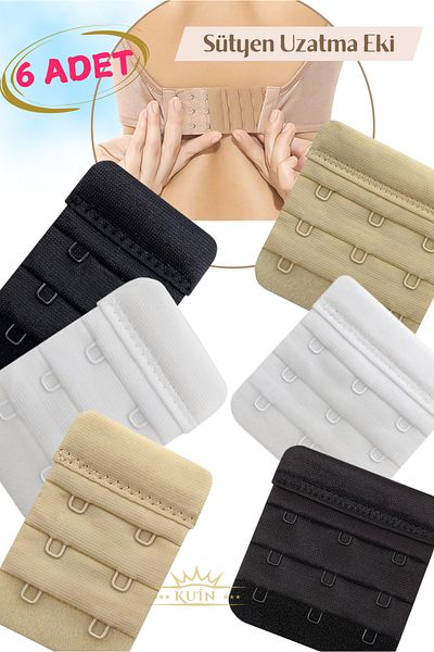 KUIN 6 buc Extensie sutien atașat (Accraf) 3 buc 2x3, 3 buc 3x3
