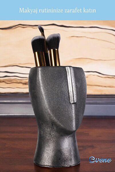 Evene Makyaj Organizeri Makyaj Fırçalığı Makyaj Organizer Düzenleyici Gümüş Eskitme Renk Model 23
