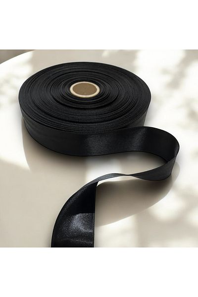 SavBrand Μαύρη Σατέν Κορδέλα 4 cm 1 Μέτρο