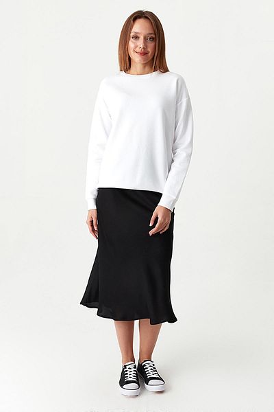 Select Moda Fustă midi din satin de damă