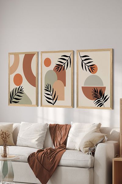 Artavessa Set de pictură MDF cu aspect de cadru din lemn din 3 piese - ERSYCRVSZ3SET21