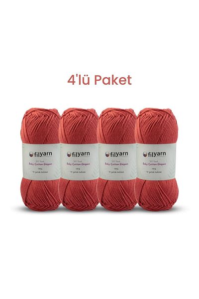 Filyarn 100Gr Oeko-Tex Certificate Cotton Thread - Baby Cotton Hand Knitted, Baby Vest and Punch Set of 4