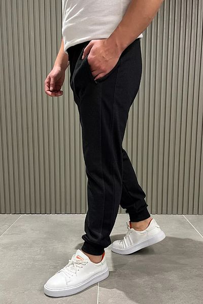 MİSHAR İTALİA Φούτερ Jogger με ραβδώσεις από ανθρακί
