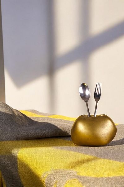 Evene Decorative Upright Spoon Holder - Gold Antique, Cylinder Model, Countertop - Color Model 22