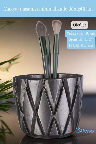 Evene Organizator de machiaj colorat antic argintiu - Organizator pentru pensule Model 18