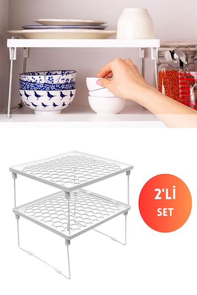 Dorcia Home 2 Pieces Durable a Quality In-cabinet Shelf - Cup Organizer