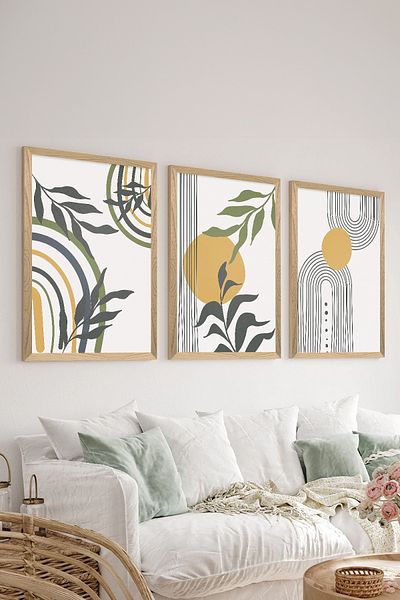 Artavessa Set de pictură MDF cu aspect de cadru din lemn 3 piese - ERSYCRVSZ3SET20