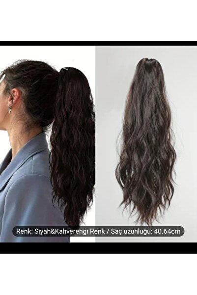 Handmade At kuyrugu tokali özel gün saçı takma saç peruk çıtçıtlı gür