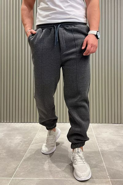 MİSHAR İTALİA Ανδρική φούτερ Anthracite Three Thread Raised Grass